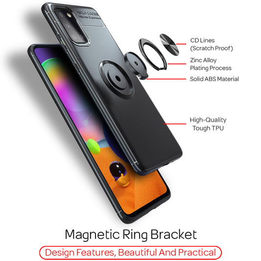 Husă inel NALIA Grip360 cu suport rotativ pentru inel la 360°, suport opțional - Compatibilă cu A31, TPU/PC