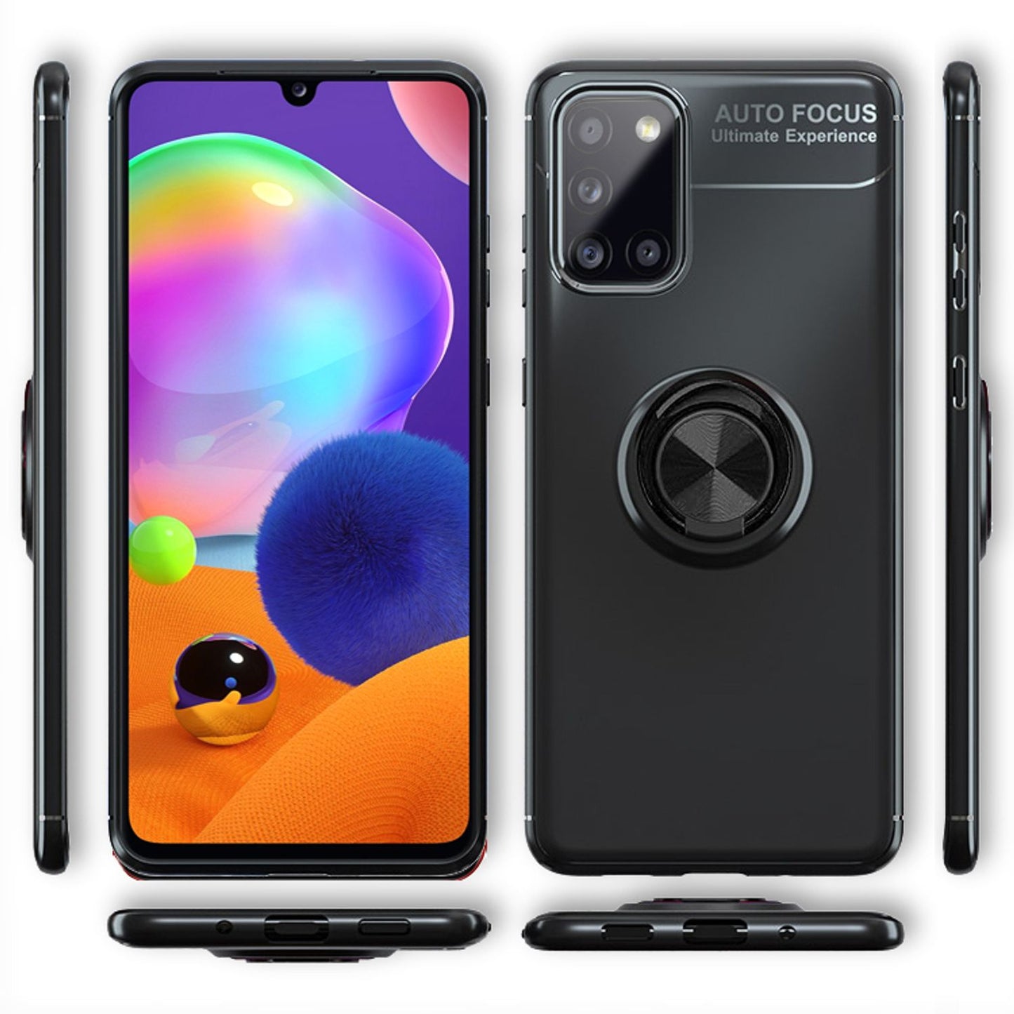 Husă inel NALIA Grip360 cu suport rotativ pentru inel la 360°, suport opțional - Compatibilă cu A31, TPU/PC