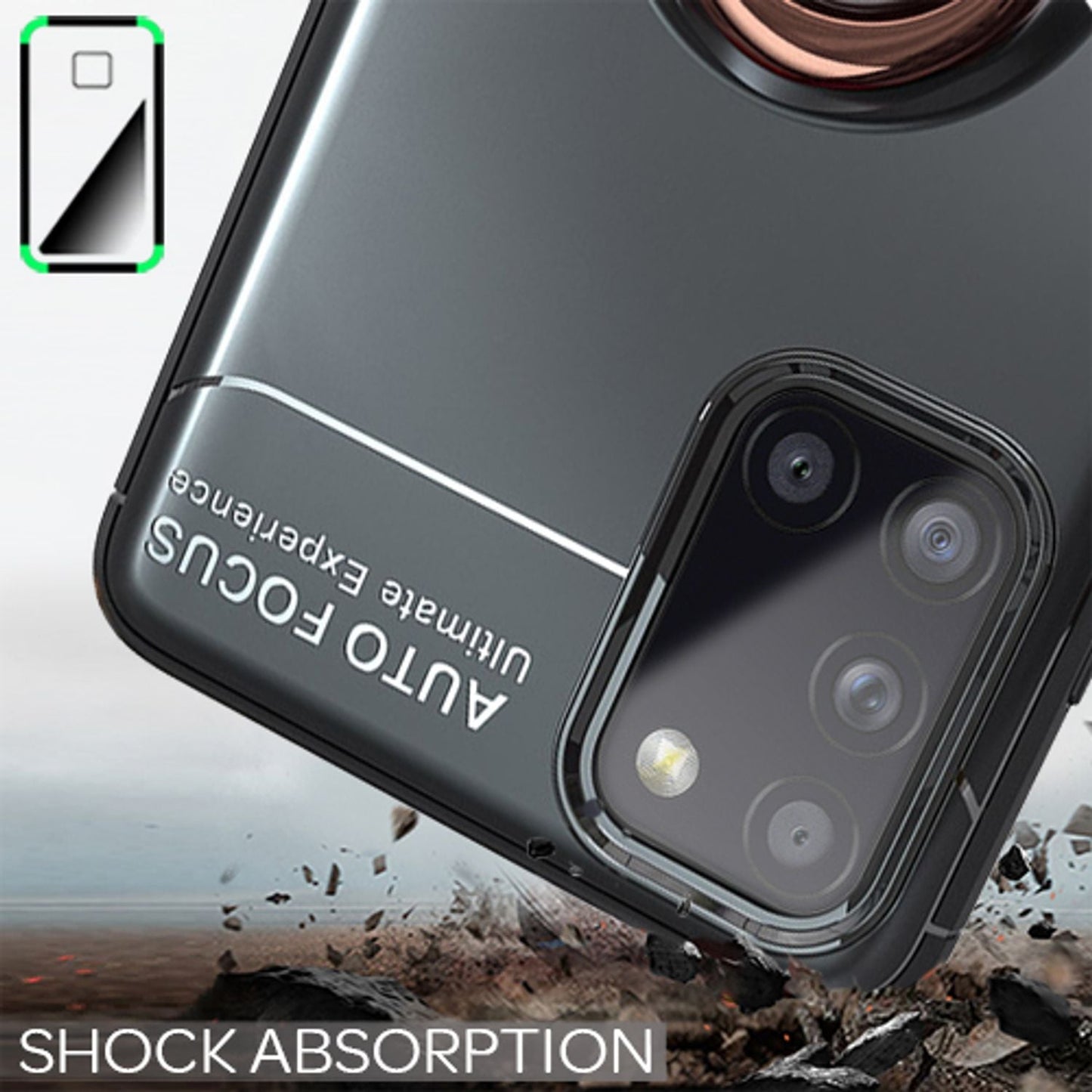 Husă inel NALIA Grip360 cu suport rotativ pentru inel la 360°, suport opțional - Compatibilă cu A31, TPU/PC