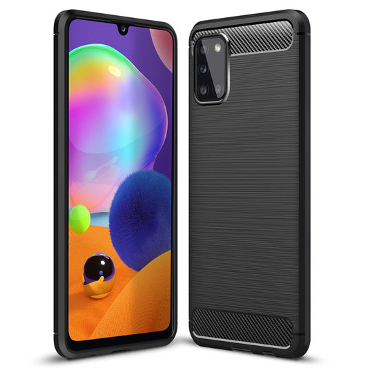 Husă de telefon NALIA Design pentru Samsung Galaxy A31, aspect carbon, bumper