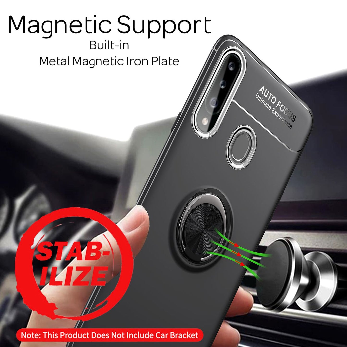 NALIA Ring Handy Hülle für Samsung Galaxy A20s, Schutz Phone Case Cover Bumper