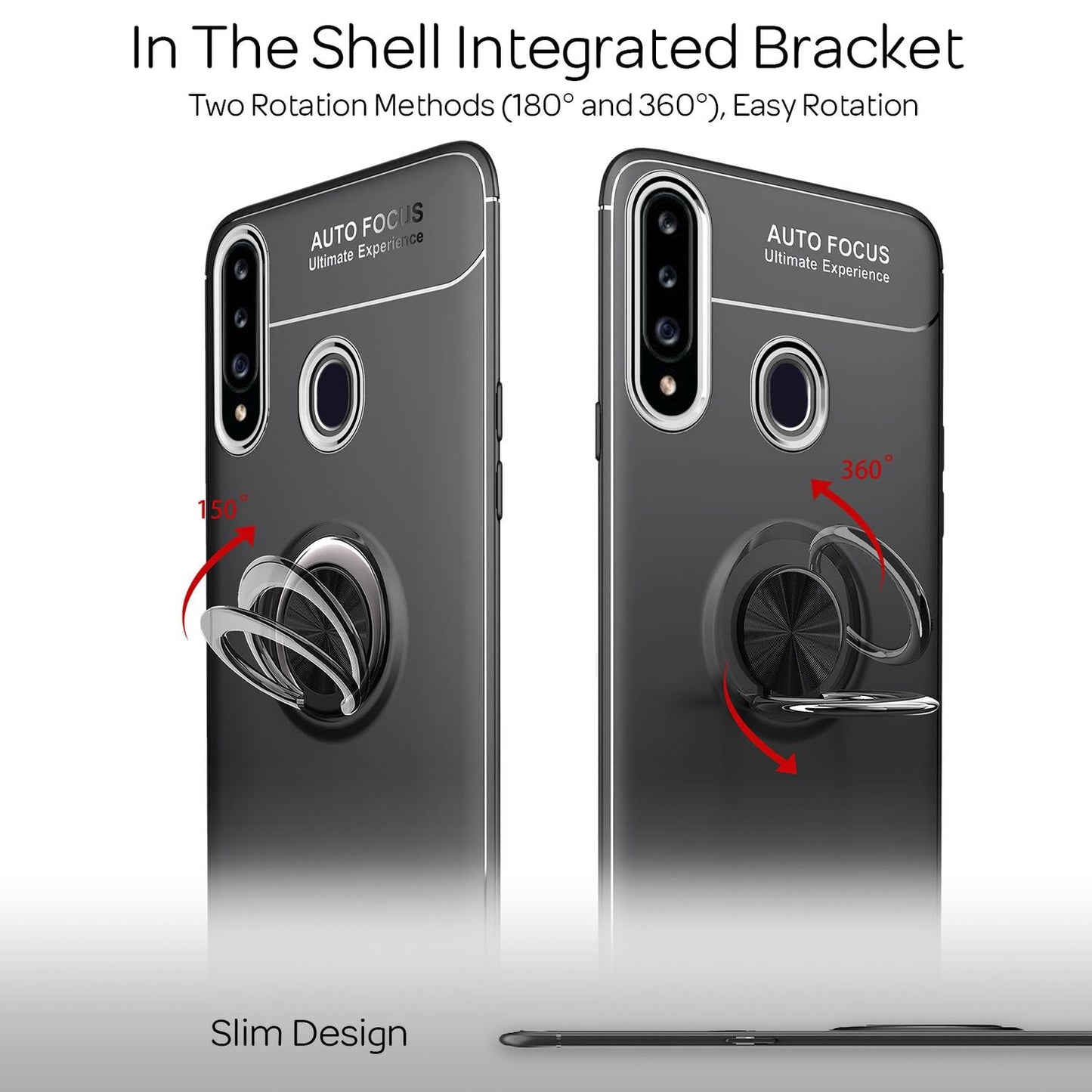 NALIA Ring Handy Hülle für Samsung Galaxy A20s, Schutz Phone Case Cover Bumper