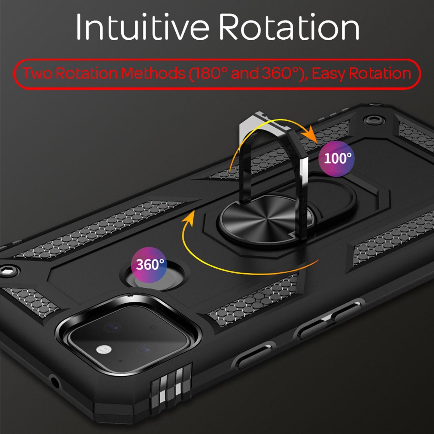 Etui NALIA RingDefend – amortyzujący materiał hybrydowy, kompatybilny z Google Pixel 5, chwytna powierzchnia pancerna