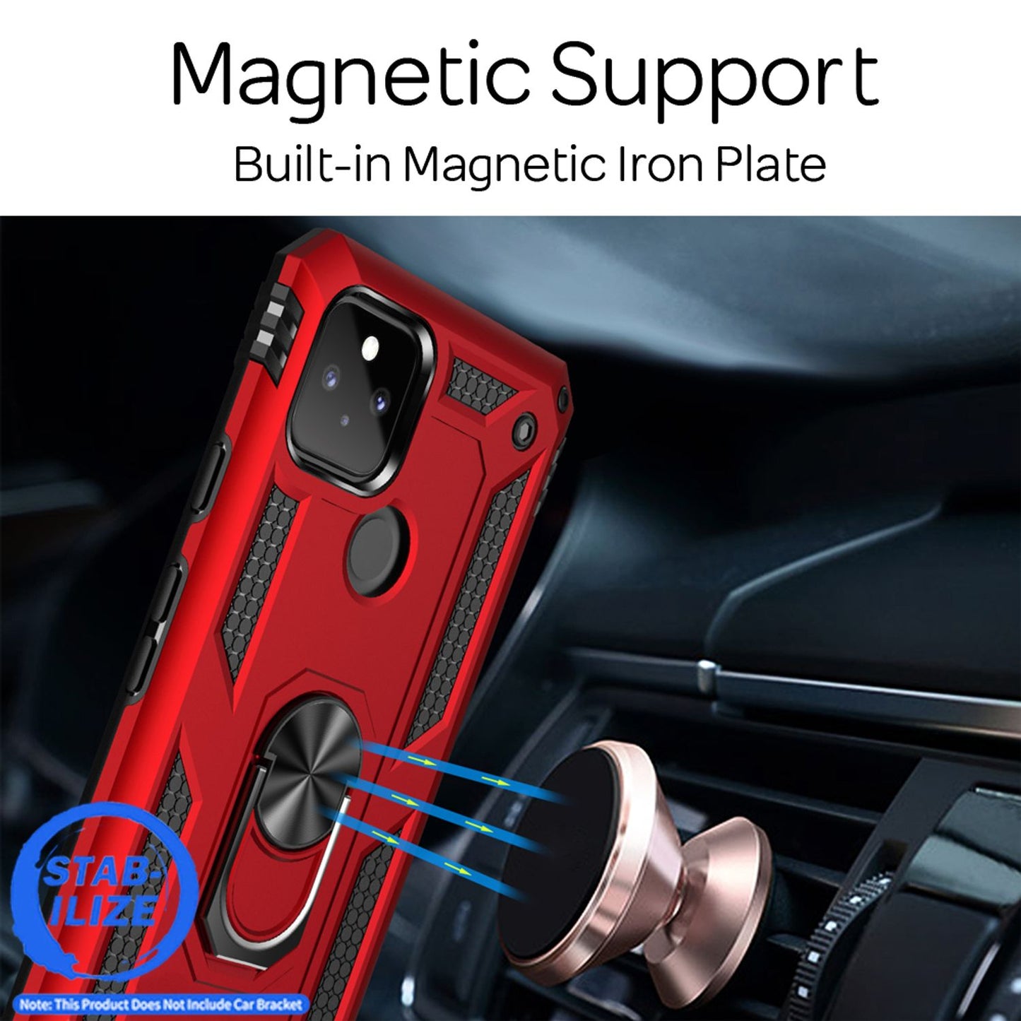 Etui NALIA RingDefend – amortyzujący materiał hybrydowy, kompatybilny z Google Pixel 5, chwytna powierzchnia pancerna