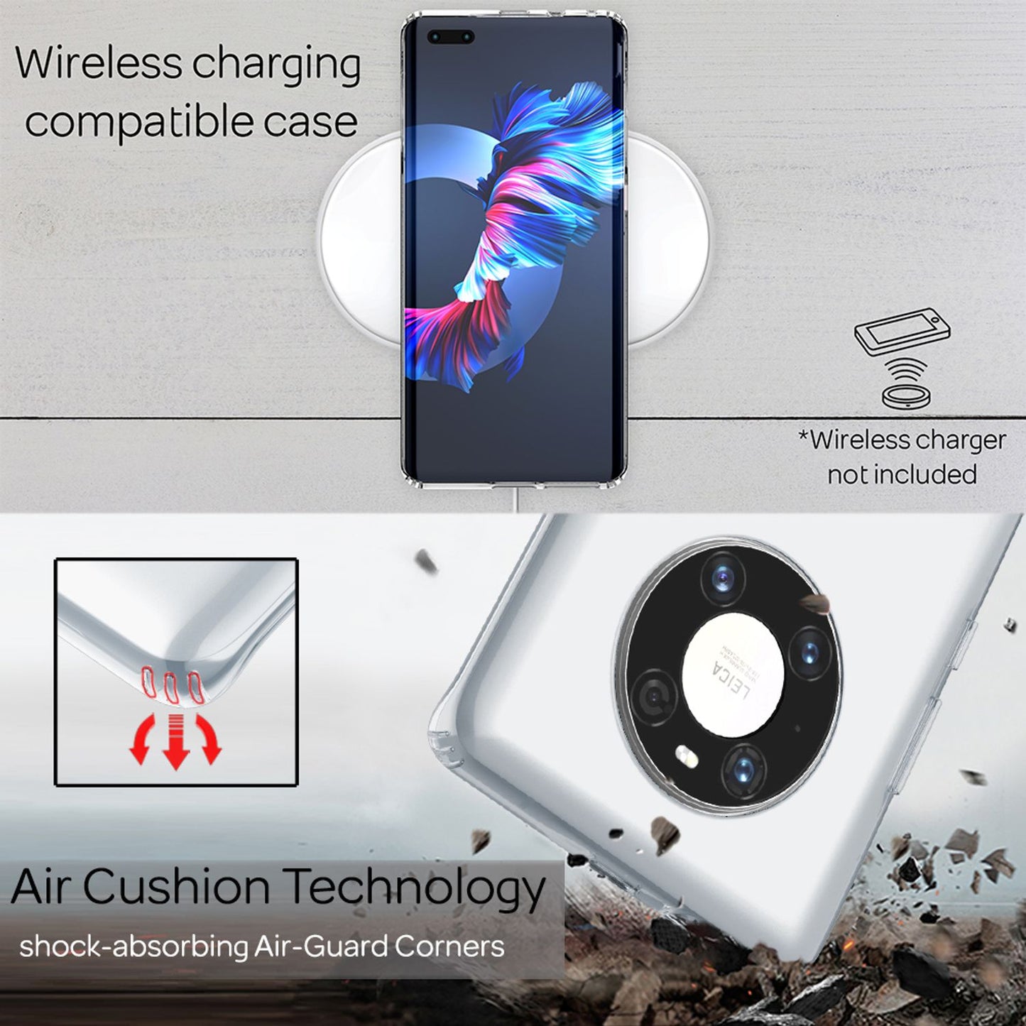 NALIA Klare Handyhülle - Transparente Hülle Huawei Mate 40 Pro - Größe Passgenau Dünn Kratzfest