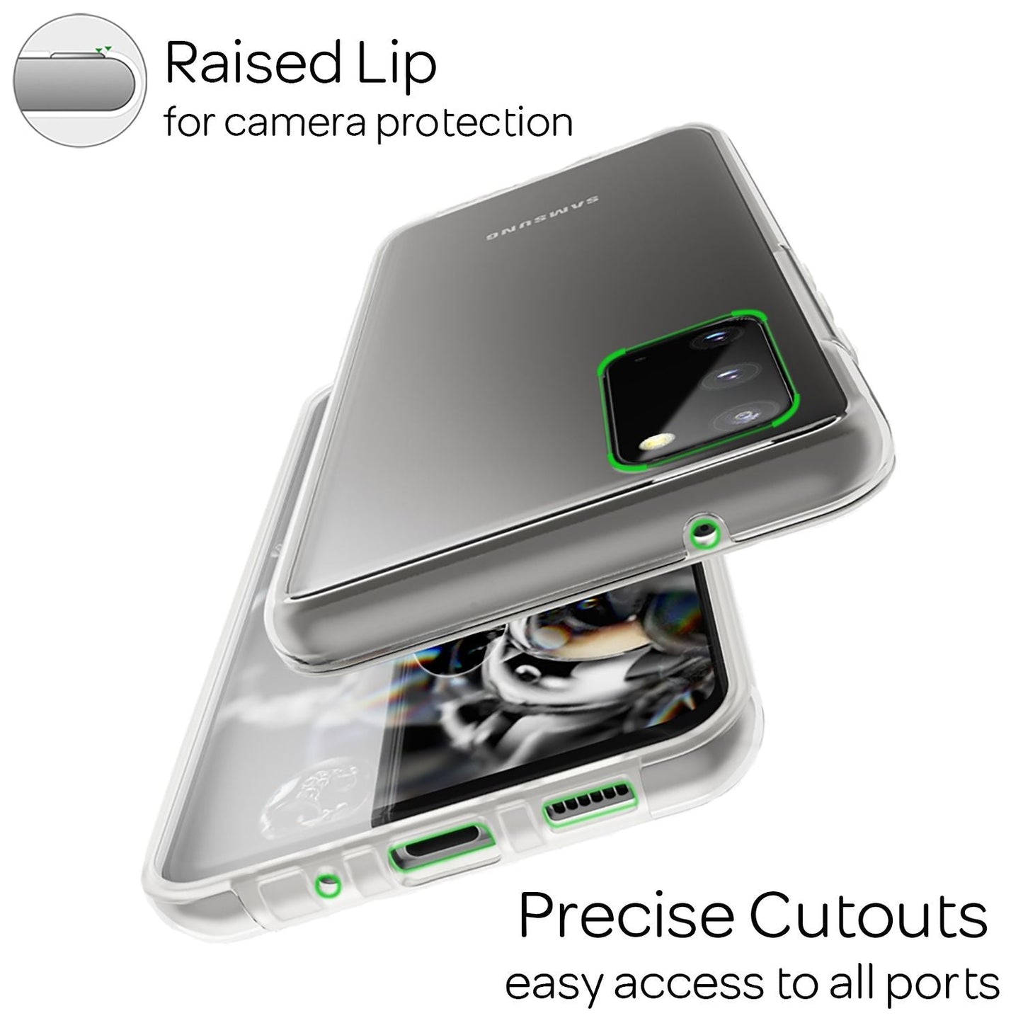 NALIA 360° Handy Hülle für Samsung Galaxy S20, Clear Case Schutz Cover Etui Slim