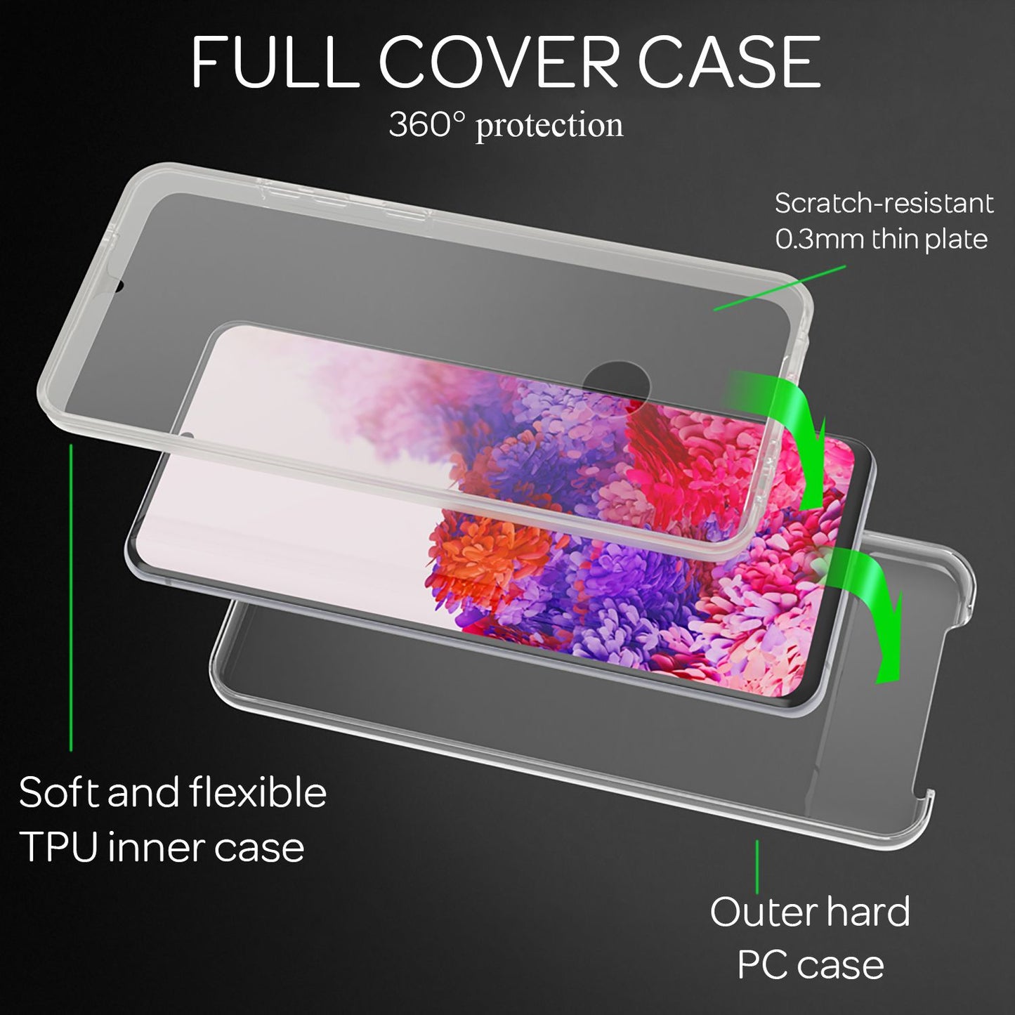 NALIA 360 Handy Hülle für Samsung Galaxy S20 Ultra, Clear Case Schutz Cover Etui