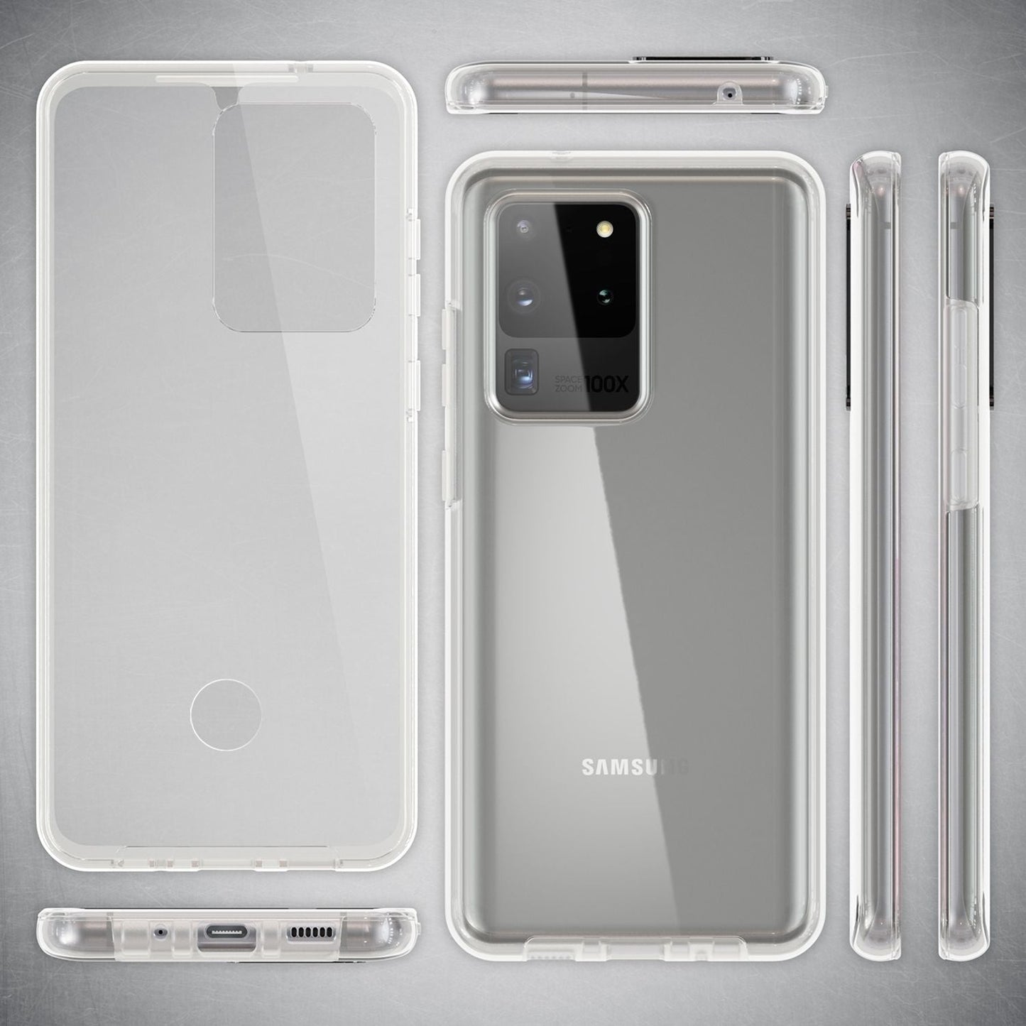 NALIA 360 Handy Hülle für Samsung Galaxy S20 Ultra, Clear Case Schutz Cover Etui