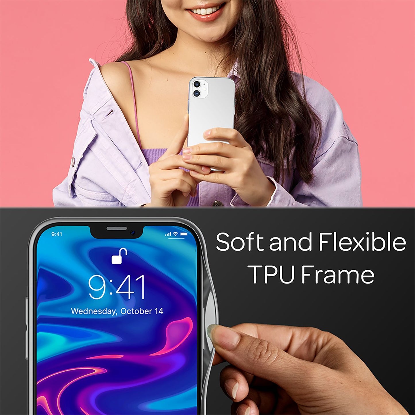 NALIA Spiegel Hartglas Hülle für iPhone 12 / iPhone 12 Pro, Mirror Cover Bumper