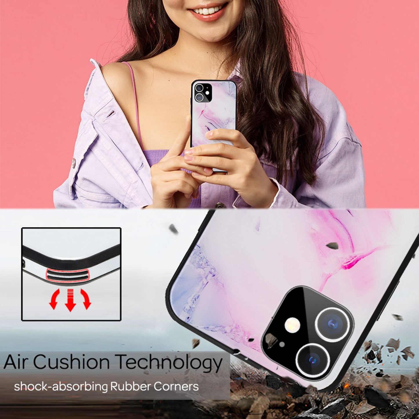 NALIA IPhone 12 Mini Marmor Glashülle Zeitloses Design - 9H Glas, Kratzfest, Ultradünn