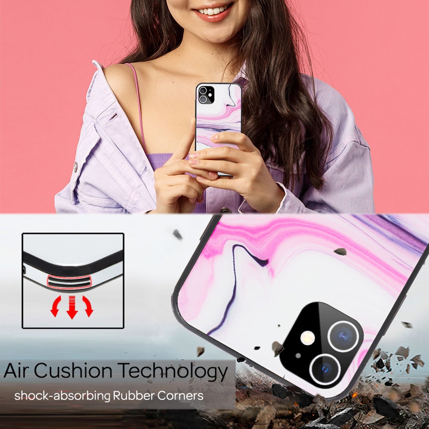 NALIA IPhone 12 Mini Marmor Glashülle Zeitloses Design - 9H Glas, Kratzfest, Ultradünn