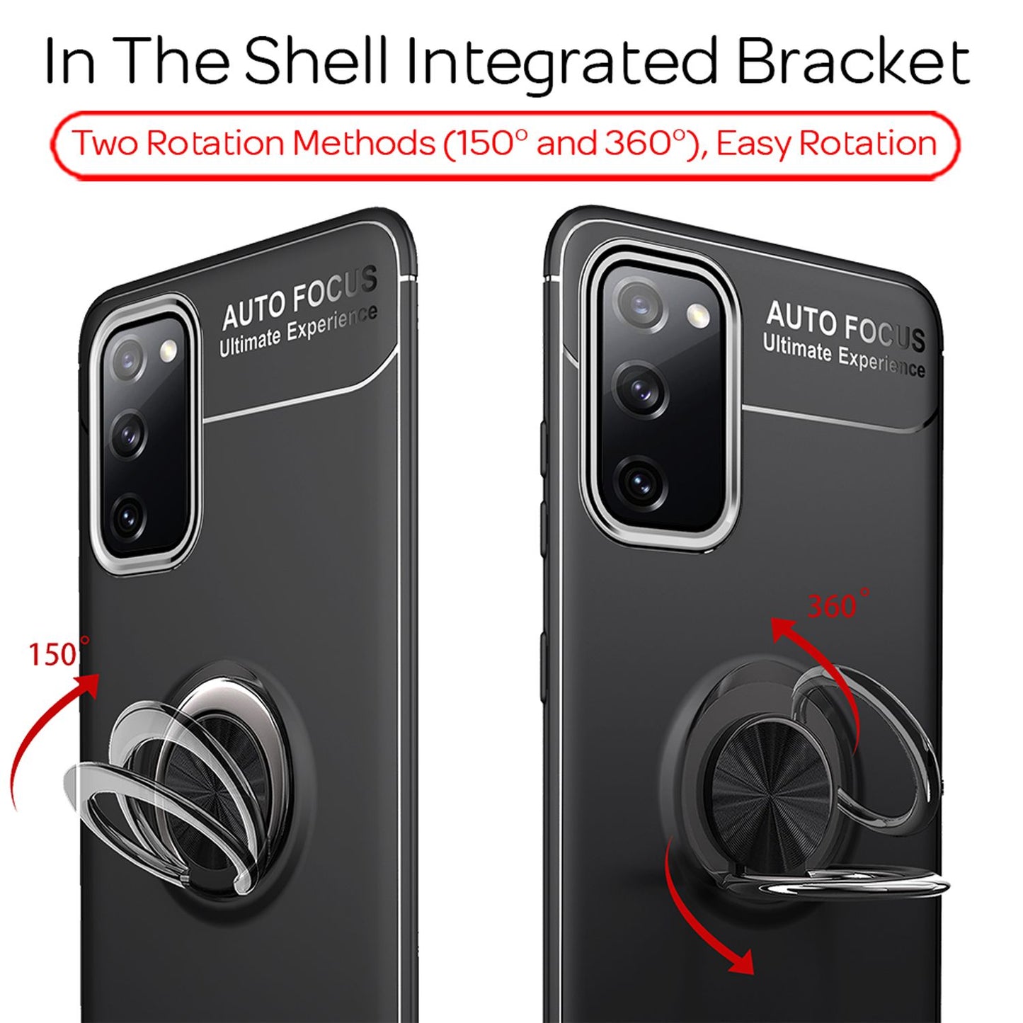 NALIA Ring Case Grip360 Suport inel rotativ cu operare cu o singură mână - Suport inel 360°, compatibil cu Galaxy S20 FE