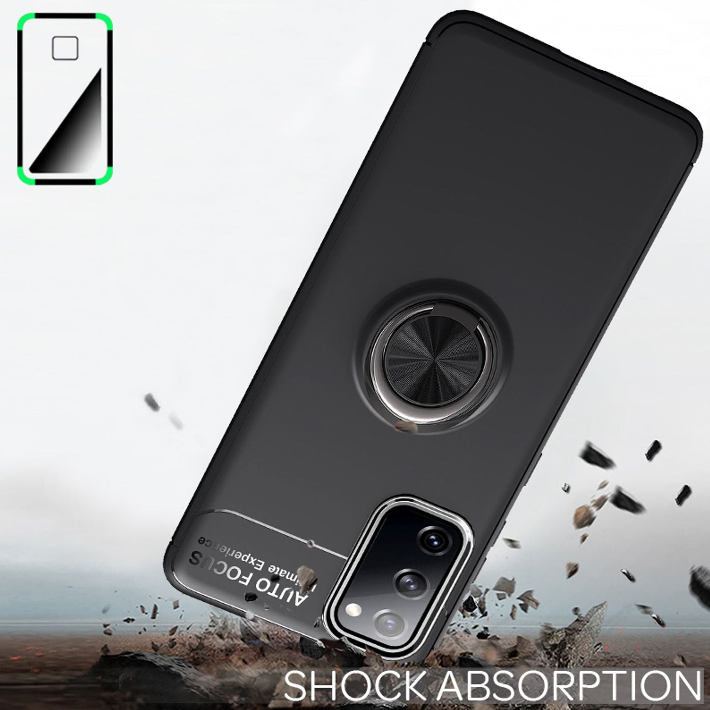 NALIA Ring Case Grip360 Suport inel rotativ cu operare cu o singură mână - Suport inel 360°, compatibil cu Galaxy S20 FE