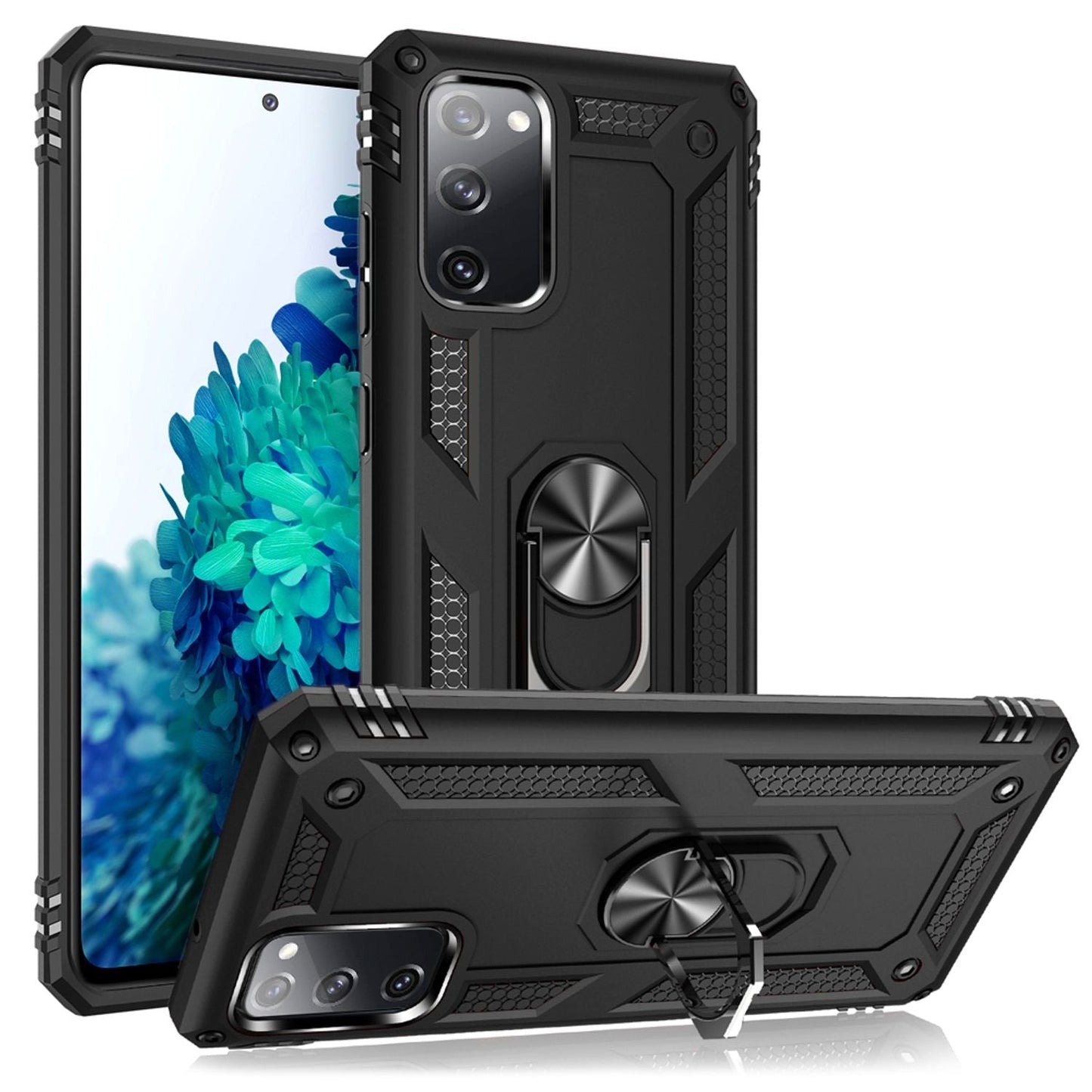 NALIA Ring Cover für Samsung Galaxy S20 FE, Robuste Handy Hülle Schutz Case Etui