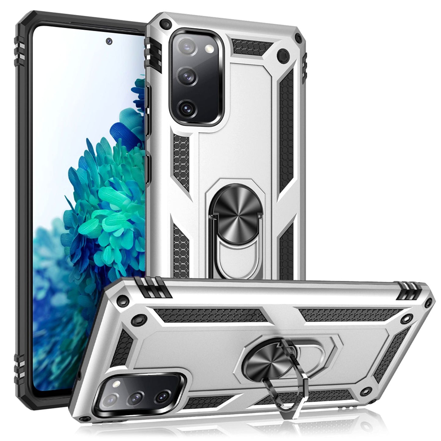 NALIA Ring Cover für Samsung Galaxy S20 FE, Robuste Handy Hülle Schutz Case Etui