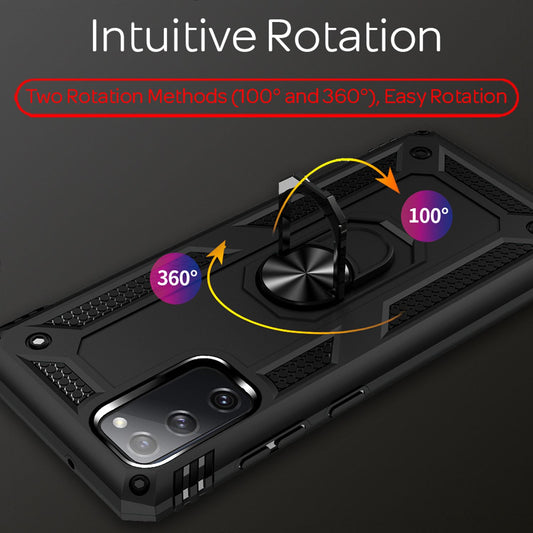 NALIA Ring Cover pentru Samsung Galaxy S20 FE, Husă de protecție robustă pentru telefon