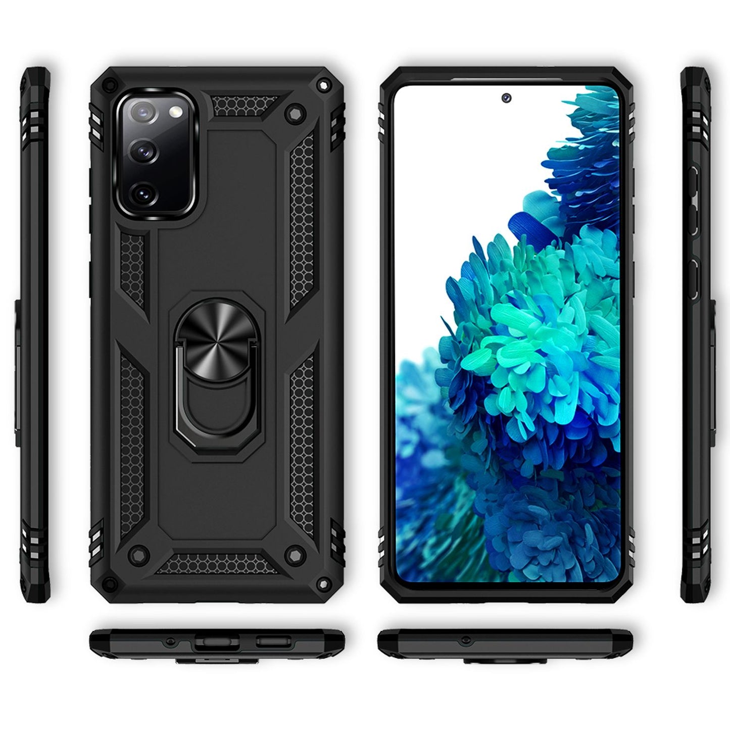 NALIA Ring Cover für Samsung Galaxy S20 FE, Robuste Handy Hülle Schutz Case Etui