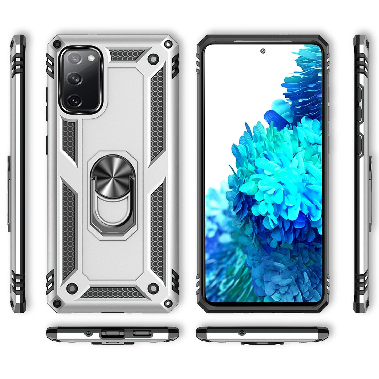 NALIA Ring Cover für Samsung Galaxy S20 FE, Robuste Handy Hülle Schutz Case Etui