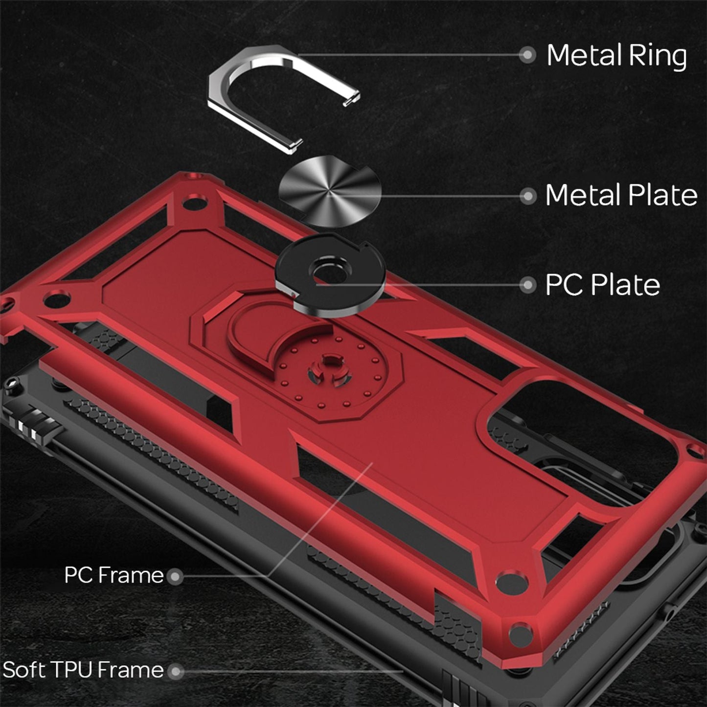 NALIA Ring Cover für Samsung Galaxy S20 FE, Robuste Handy Hülle Schutz Case Etui