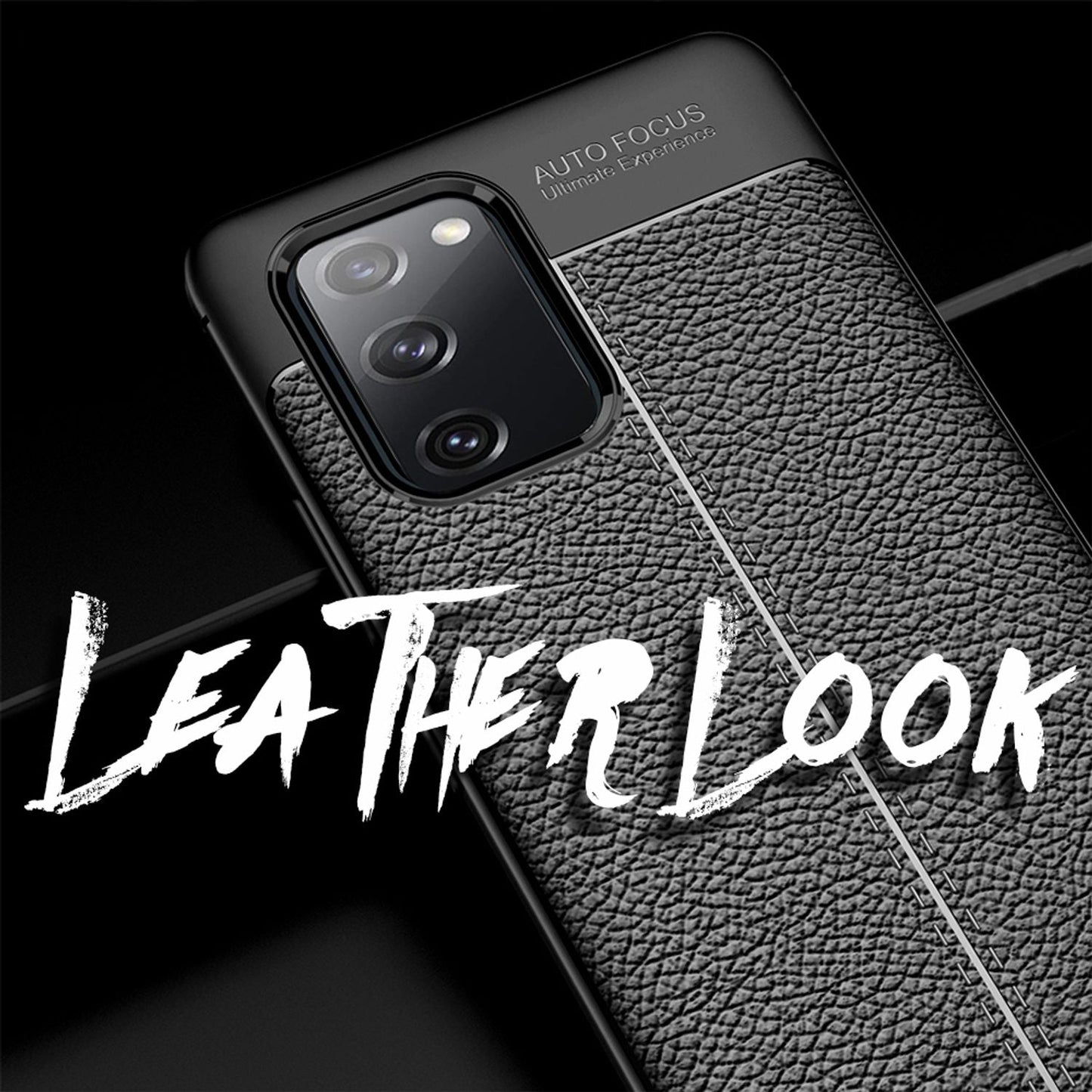 NALIA Galaxy S20 FE Leder Case - Leder-Look Schutz Hülle TPU Silikon, Passform 6,5 Zoll, Dünn 0,8 mm