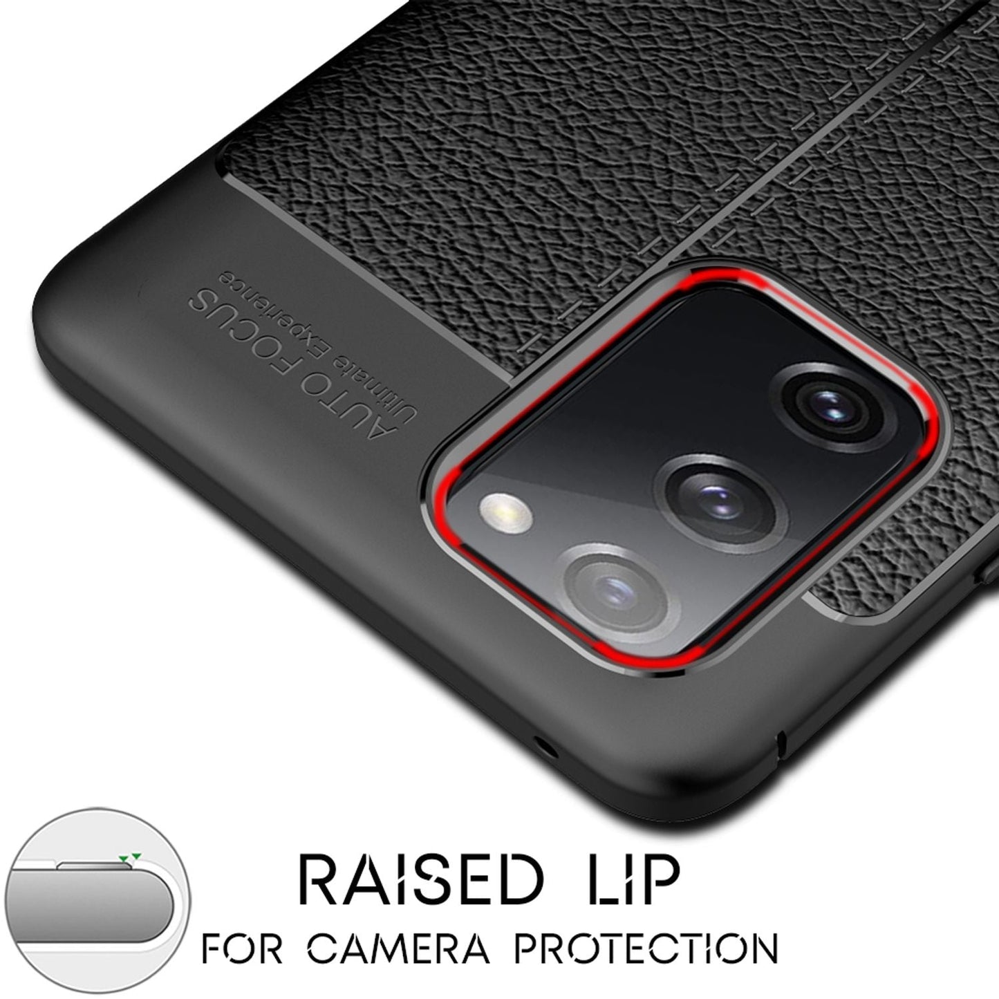 NALIA Galaxy S20 FE Leder Case - Leder-Look Schutz Hülle TPU Silikon, Passform 6,5 Zoll, Dünn 0,8 mm