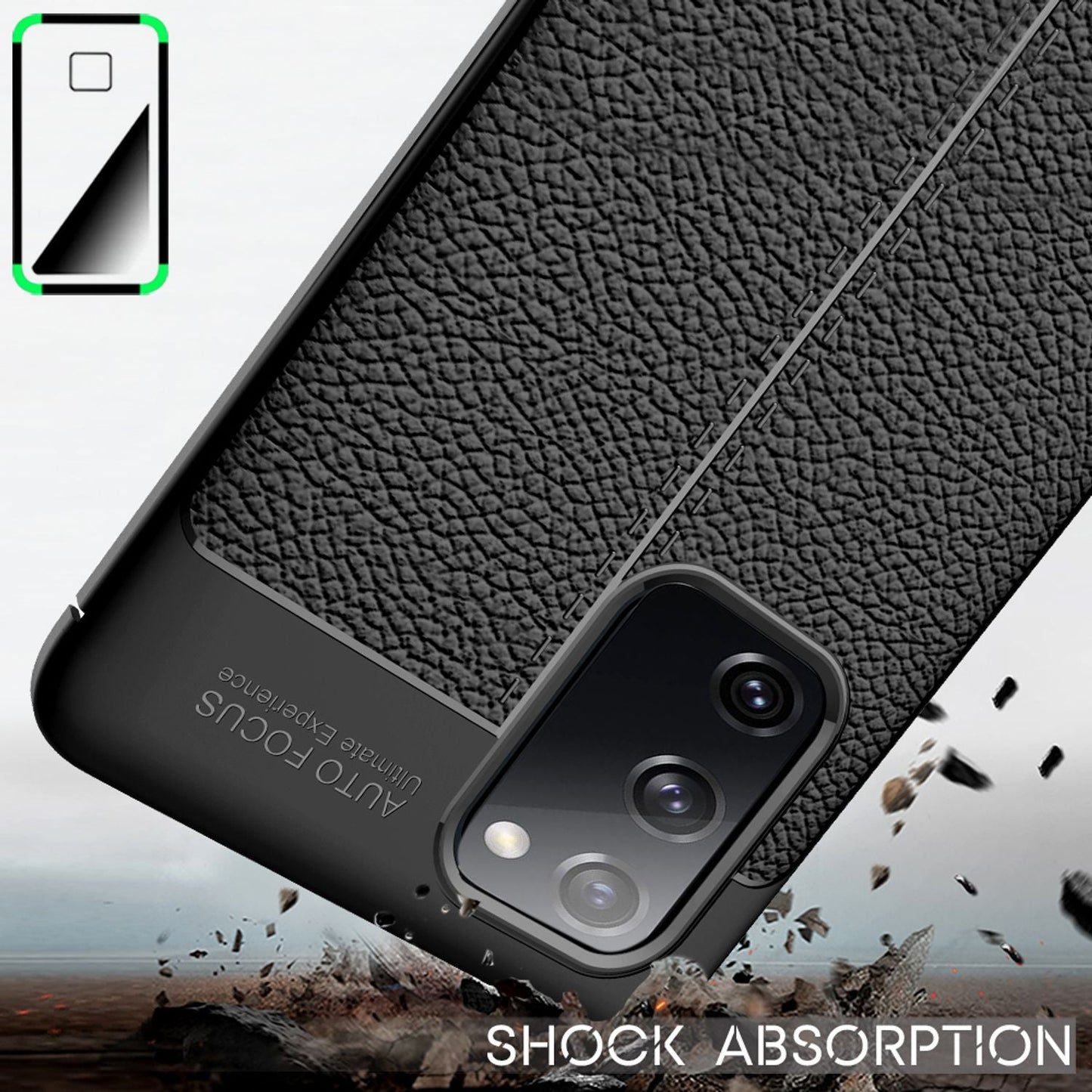 NALIA Galaxy S20 FE Leder Case - Leder-Look Schutz Hülle TPU Silikon, Passform 6,5 Zoll, Dünn 0,8 mm