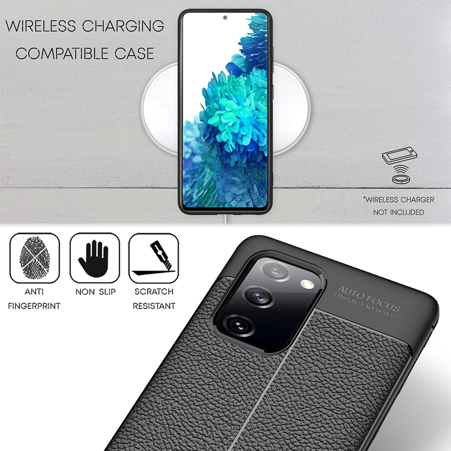 NALIA Galaxy S20 FE Leder Case - Leder-Look Schutz Hülle TPU Silikon, Passform 6,5 Zoll, Dünn 0,8 mm