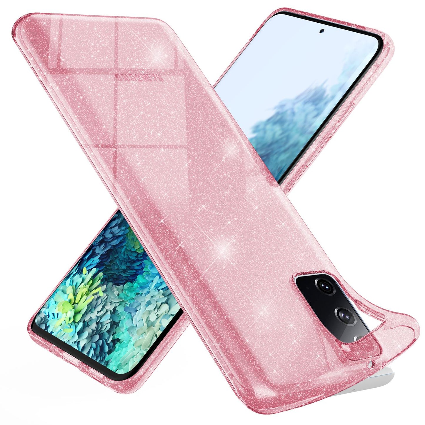 NALIA Klare Glitzer Handyhülle für Samsung Galaxy S20 FE, Glitzer Handyhülle Bling Cover