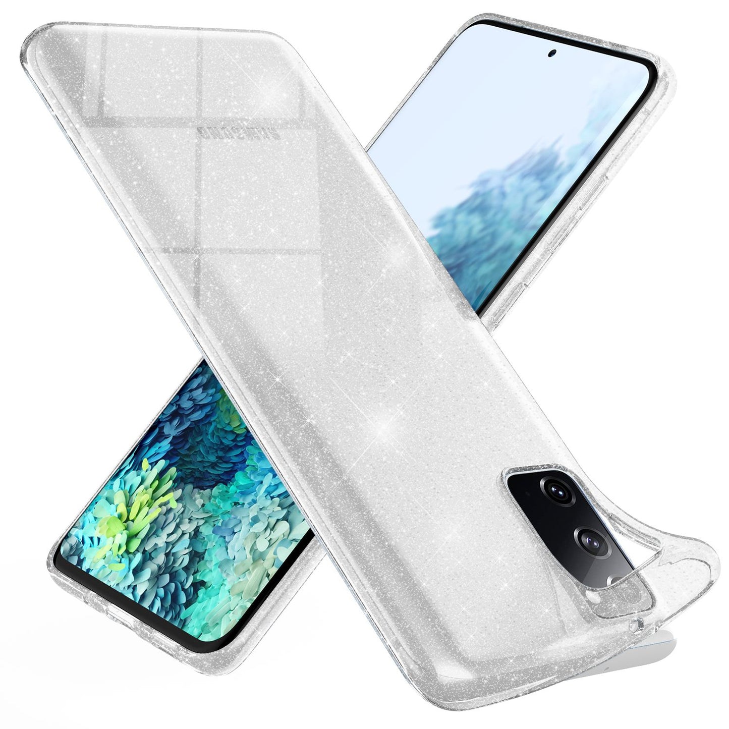 NALIA Klare Glitzer Handyhülle für Samsung Galaxy S20 FE, Glitzer Handyhülle Bling Cover