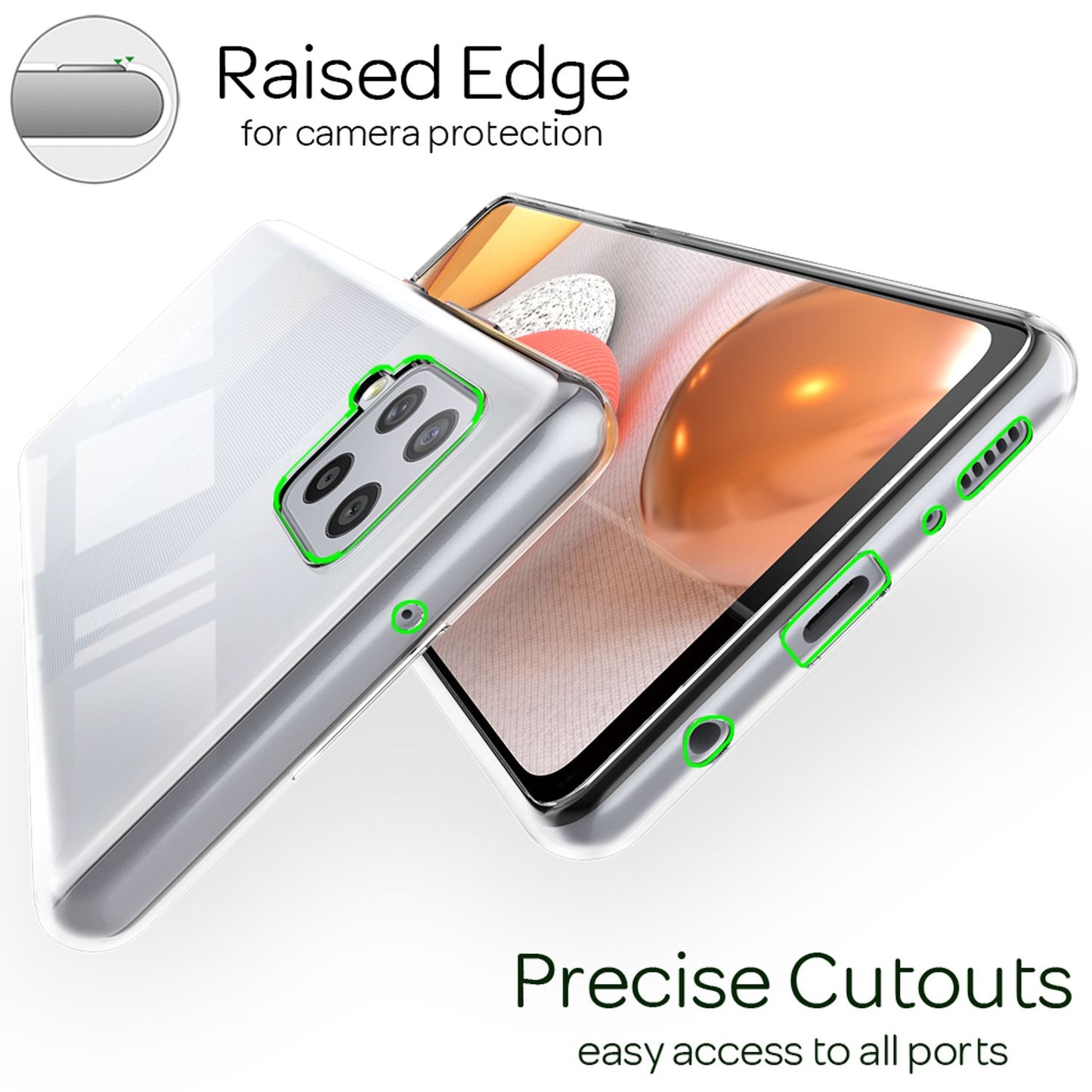 NALIA Galaxy A42 5G Klar AirFlex Hülle - Dünn 0,9 mm, Passgenau, Anti-Verfärbung