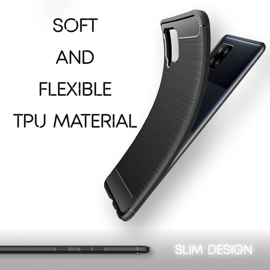 NALIA Galaxy A42 5G Vortex Carbon Case - Dicke 1,0 Millimeter, Material TPU Silikon, Farbe Matt Schwarz