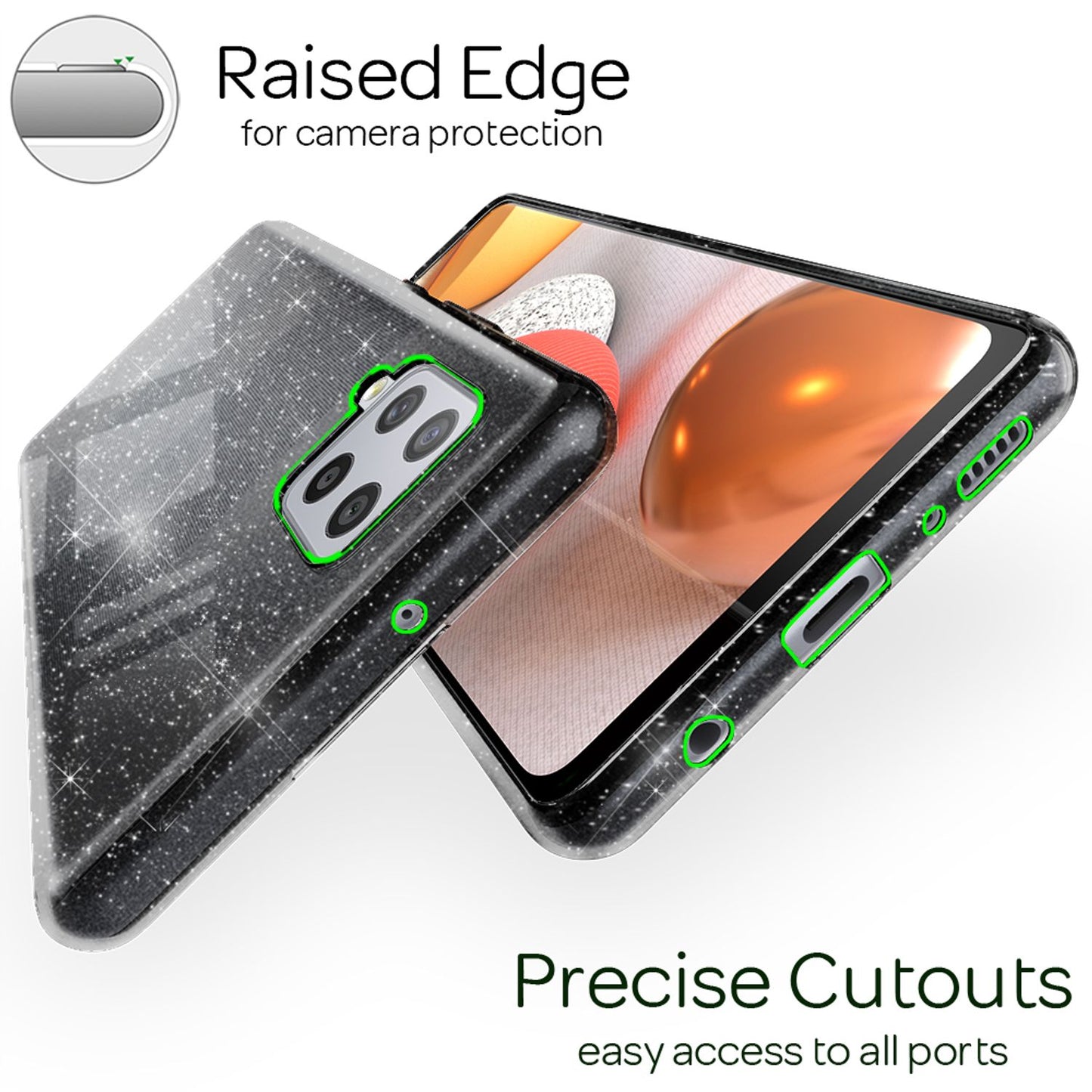 NALIA Galaxy A42 5G Glitzer Hülle - Kapazität Gering Leistung Langlebig Größe Kompakt