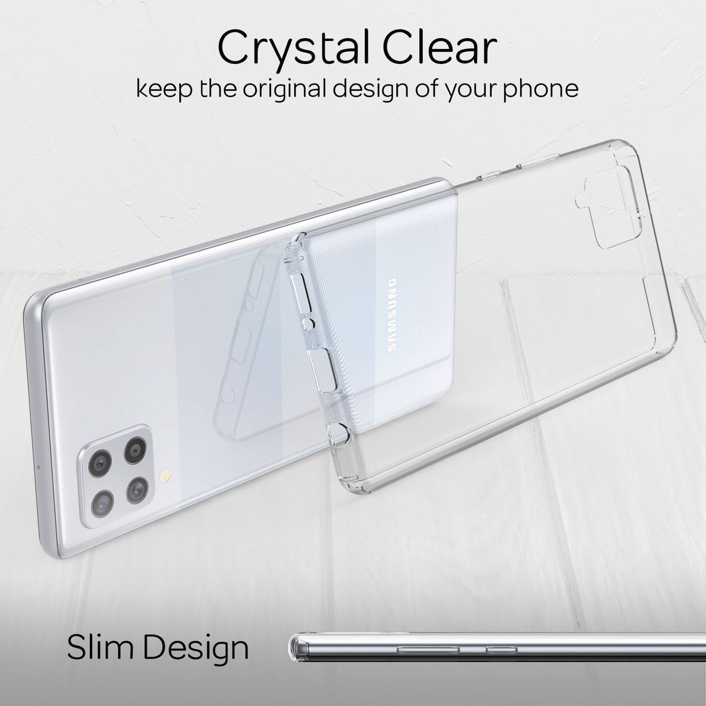 NALIA Galaxy A42 5G Klare Hülle - Transparente Rückseite Kratzfest Dünn Passgenau