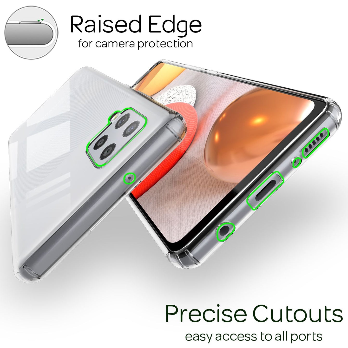 NALIA Galaxy A42 5G Klare Hülle - Transparente Rückseite Kratzfest Dünn Passgenau