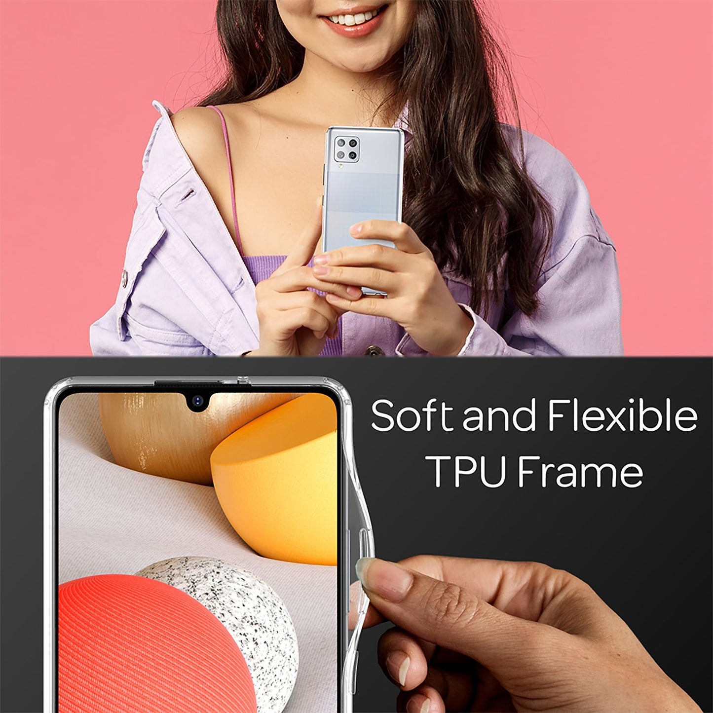 NALIA Galaxy A42 5G Klare Hülle - Transparente Rückseite Kratzfest Dünn Passgenau