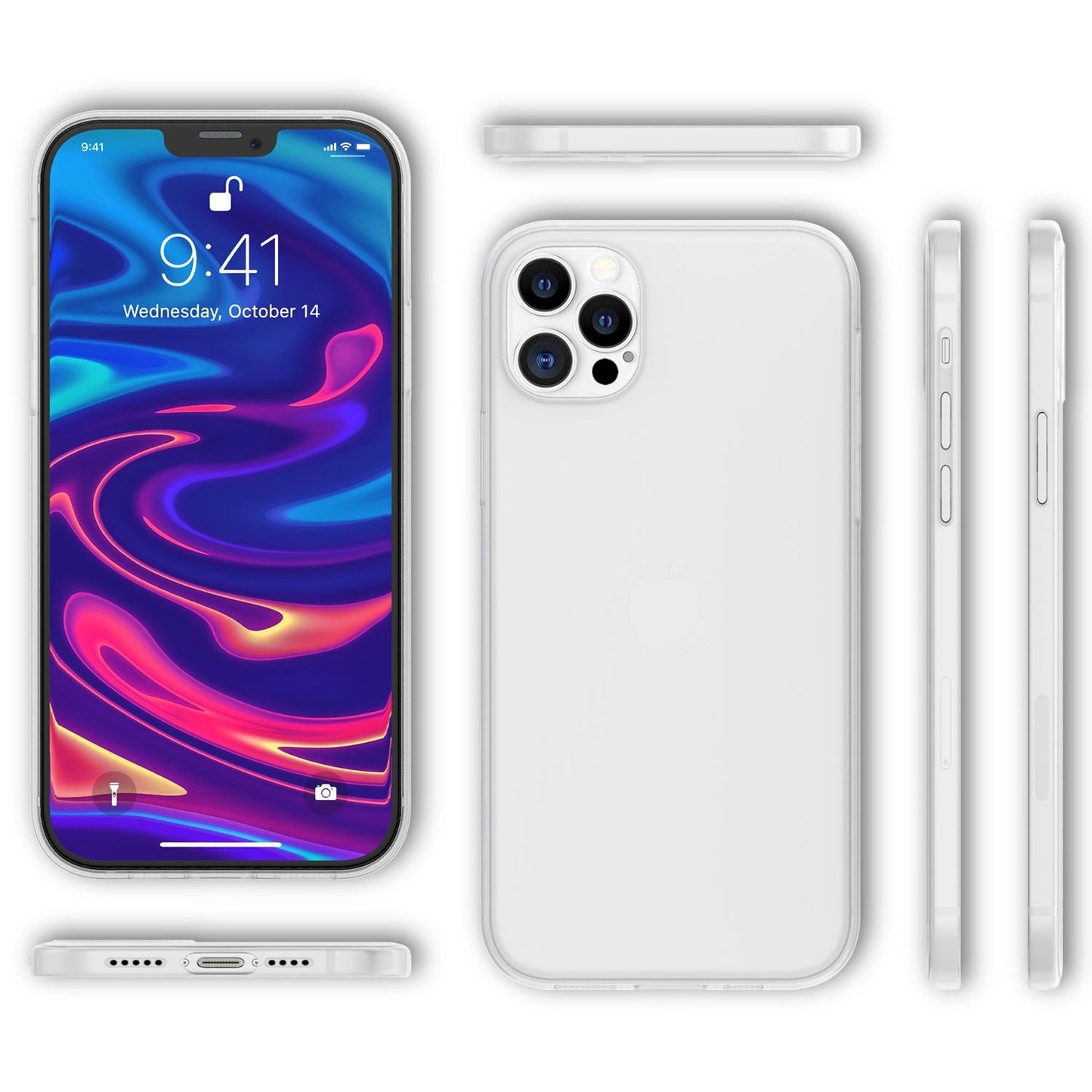 NALIA Husă extra subțire și rigidă pentru iPhone 12 Pro Max, husă de telefon ultra subțire