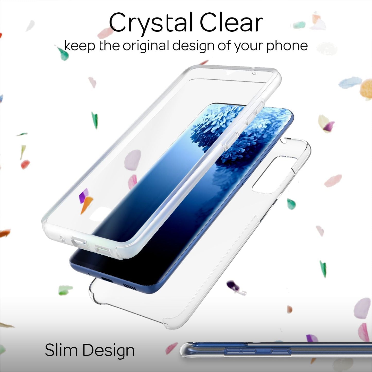 NALIA 360 Grad Handy Hülle - Transparent Schutz TPU Stoßfest Voller Rundumschutz Maße 159x73 mm