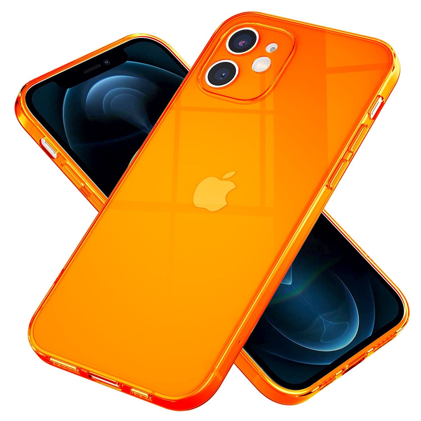 Husă NALIA Clear Neon Silicone - Compatibilă cu iPhone 12 Mini; Material: Silicon; Culoare: Transparent Neon
