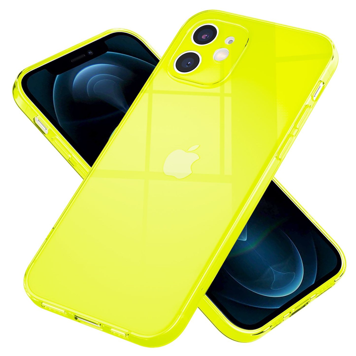 Husă NALIA Clear Neon Silicone - Compatibilă cu iPhone 12 Mini; Material: Silicon; Culoare: Transparent Neon