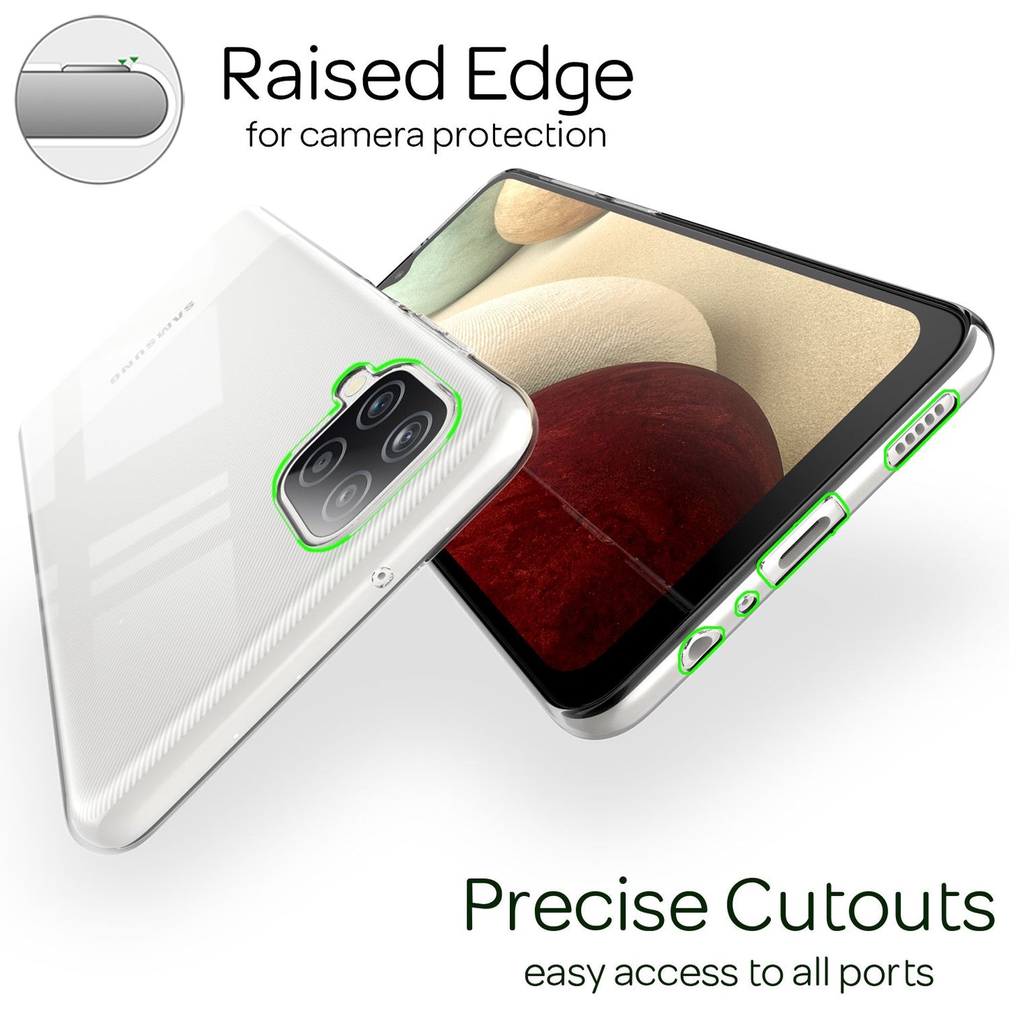 NALIA Galaxy A12 AirFlex Klar Hülle Extra Transparenz - Transparent Dünn Passgenau