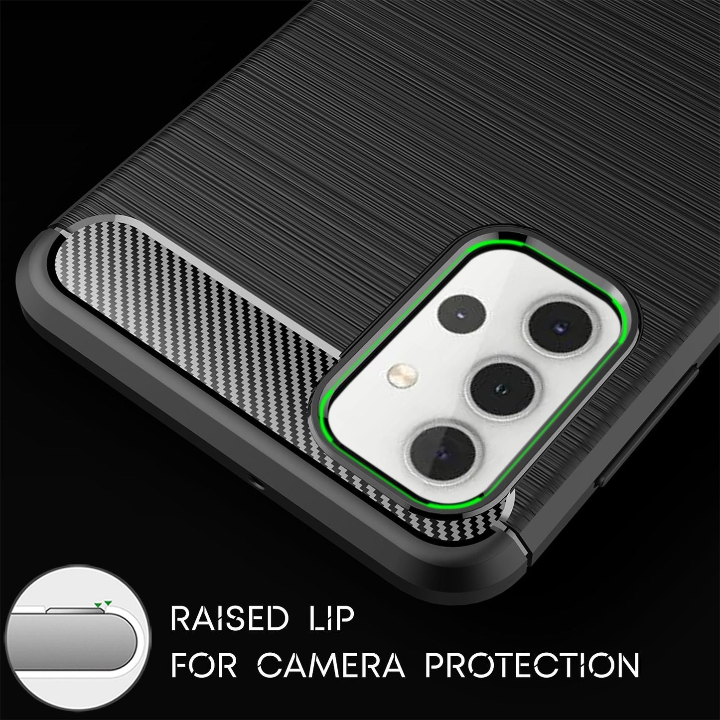 Husă de telefon NALIA Design pentru Samsung Galaxy A32 5G, aspect carbon, bumper