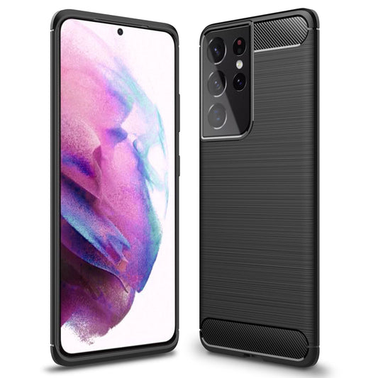 Husă de telefon NALIA Design pentru Samsung Galaxy S21 Ultra, aspect carbon