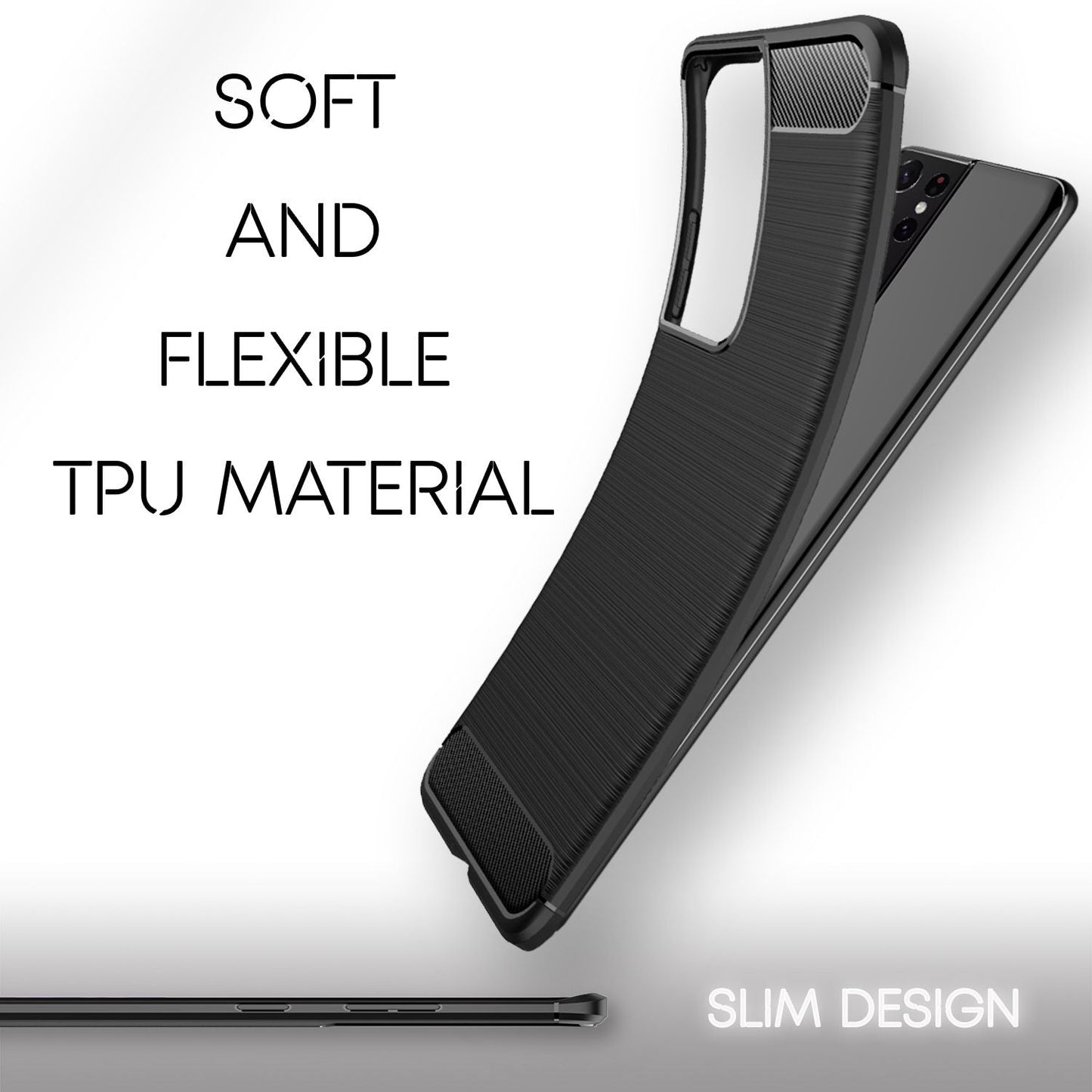 Husă de telefon NALIA Design pentru Samsung Galaxy S21 Ultra, aspect carbon