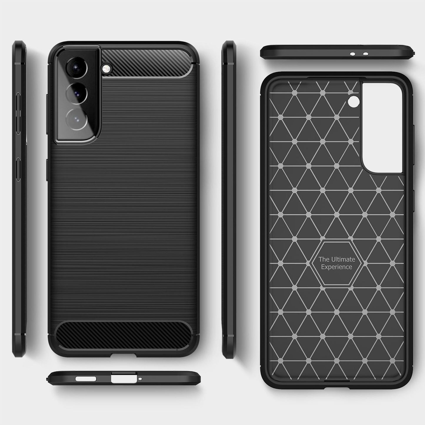 Husă de telefon NALIA Design pentru Samsung Galaxy S21 Plus, aspect carbon