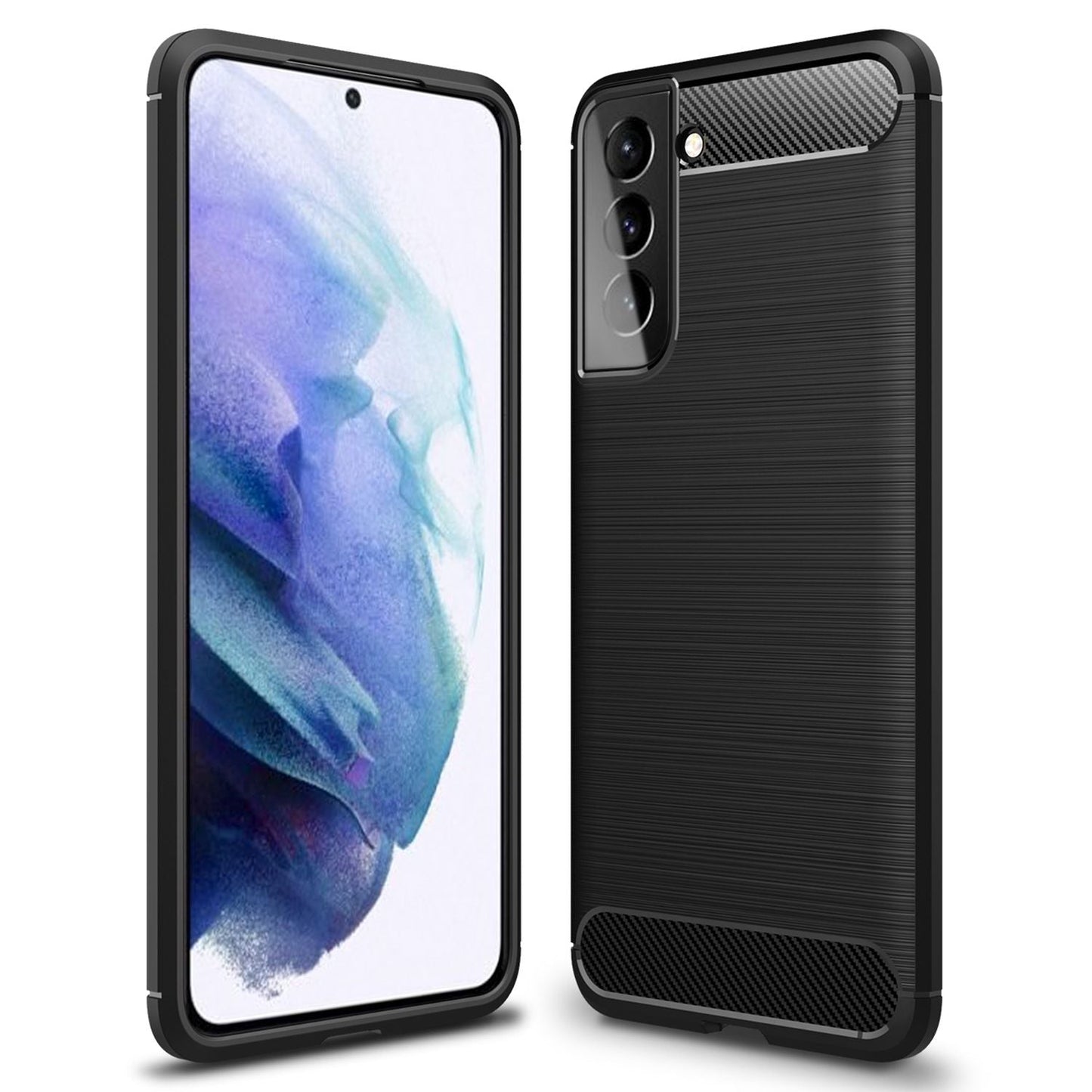 Husă de telefon NALIA Design pentru Samsung Galaxy S21, aspect carbon, bumper