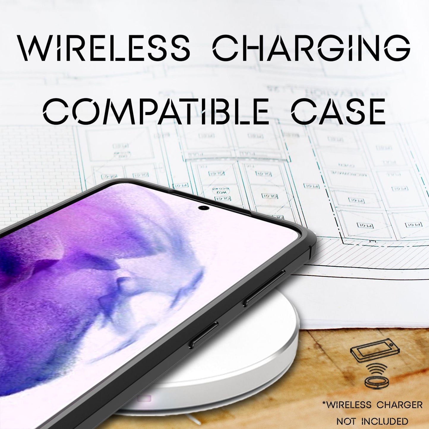 Husă NALIA Design cu aspect de piele, protecție premium pentru Galaxy S21 Plus - Compatibilă cu Galaxy S21 Plus, silicon TPU, subțire