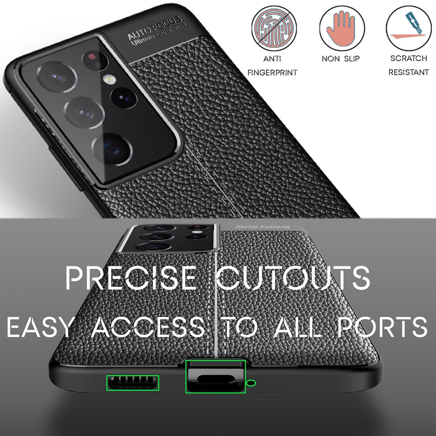 Husă de telefon NALIA Design pentru Samsung Galaxy S21 Ultra, aspect piele