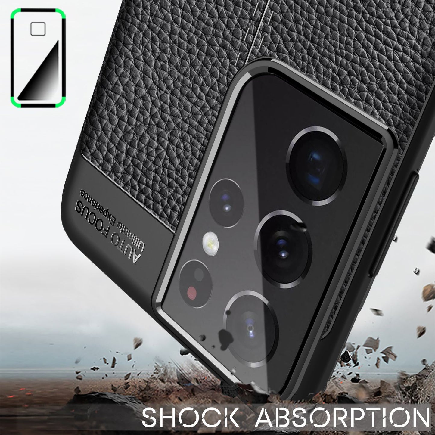 Husă de telefon NALIA Design pentru Samsung Galaxy S21 Ultra, aspect piele