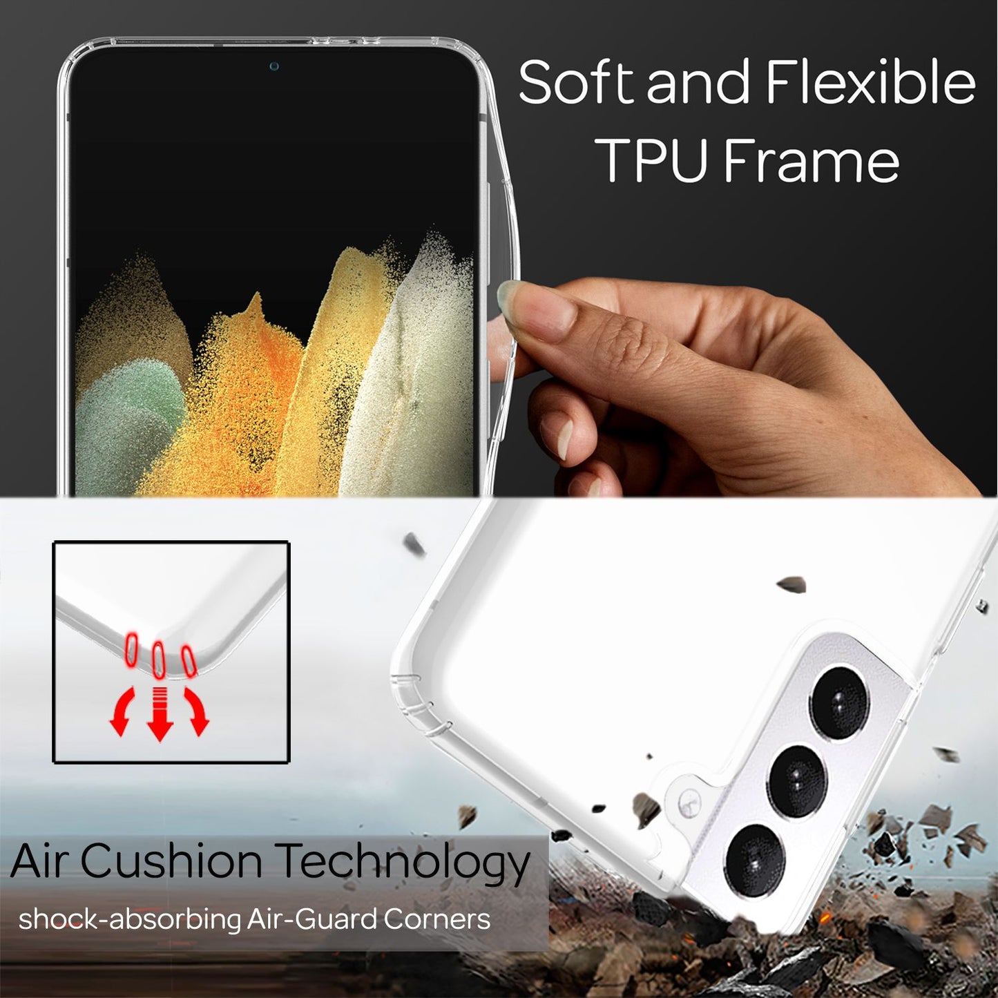 NALIA Klare Handyhülle Ultra Transparent - Transparent Kunststoff, Galaxy S21 Kompatibel, Dünn