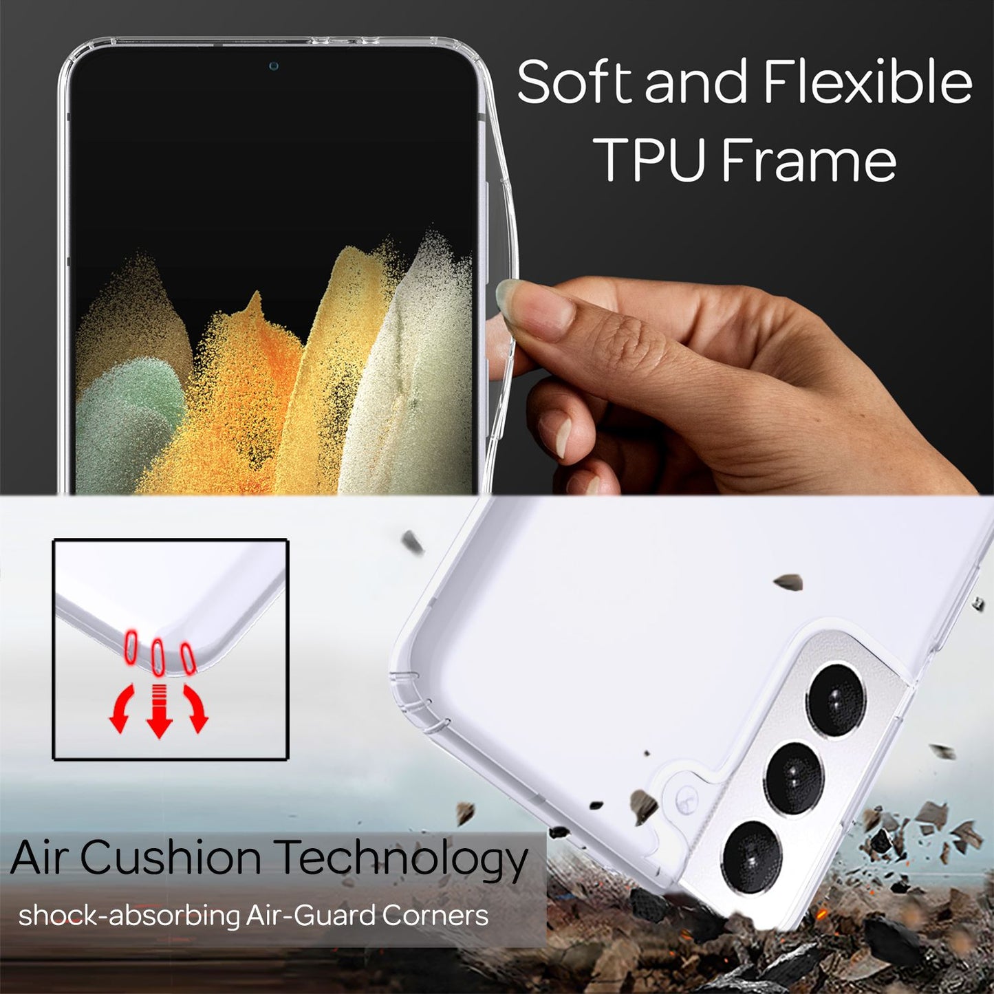 NALIA Klare Handy Schutz Hülle für Samsung Galaxy S21 Plus, Hard Case Cover Etui